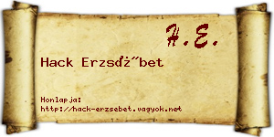 Hack Erzsébet névjegykártya
