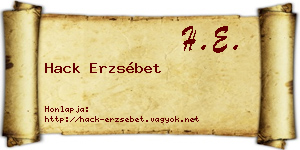 Hack Erzsébet névjegykártya